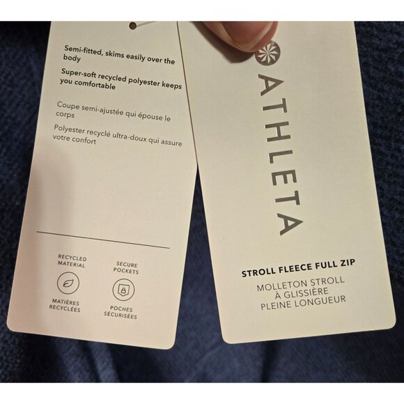 Athleta Women's 3X Stroll Fleece Full-Zip Jacket Chrome Blue Athletic soft Fall - Picture 8 of 11